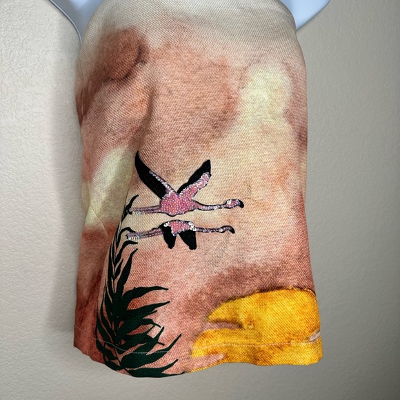 Kloset Red Carpet Artsy Abstract Print  strapless Top Sz 0-2 Bra insert  NEW - Picture 8 of 11